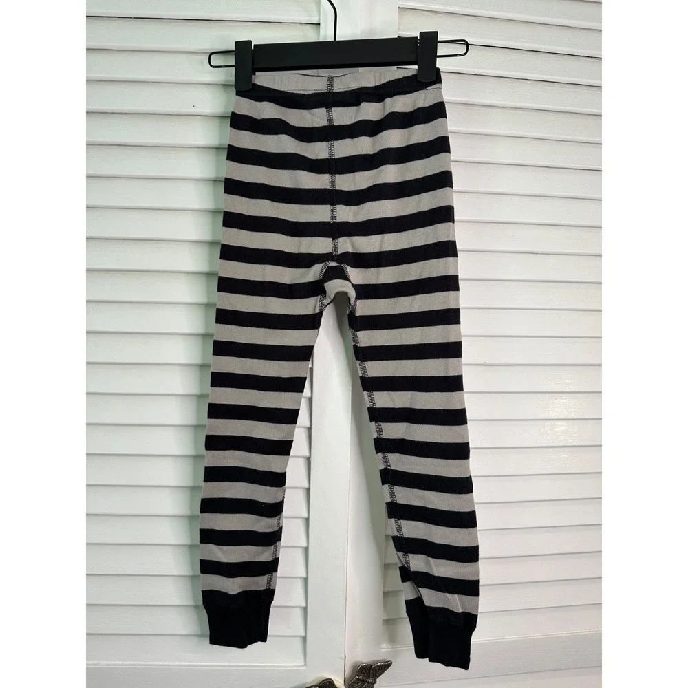 Hanna Andersson Size 110 Black.& Gray Stripe Batman Organic Cotton Pajamas LJs